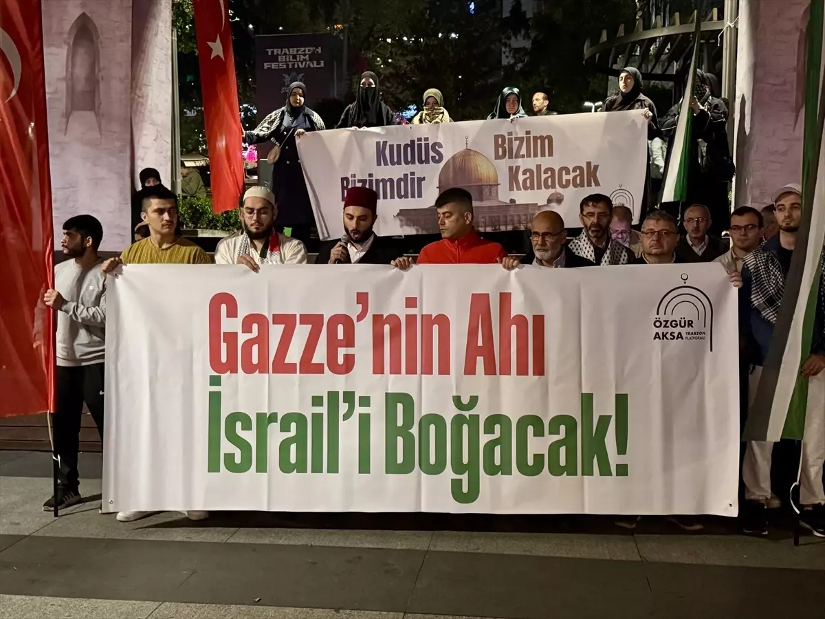 trabzonda israilin gazzeye saldirilari protesto edildi OhOzXSCy